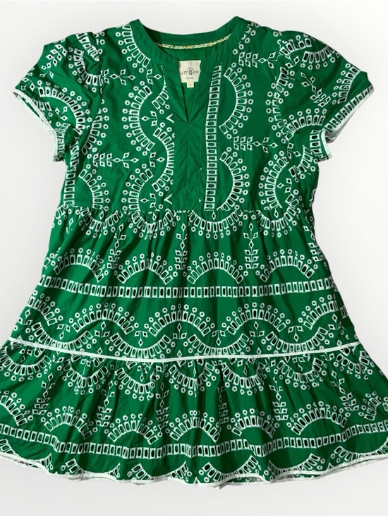 Umgee Dresses & Skirts - Umgee A Line Tiered Green & White Embroidered Eyelet Boho Dress Sz Medium #259